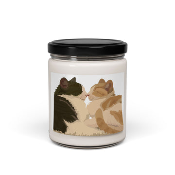 Personalized Turn Photo into Art Cat Mom Portrait 9oz. Scented Soy Candle Digital Art Style Pet Memorial or Pet Lover Gift