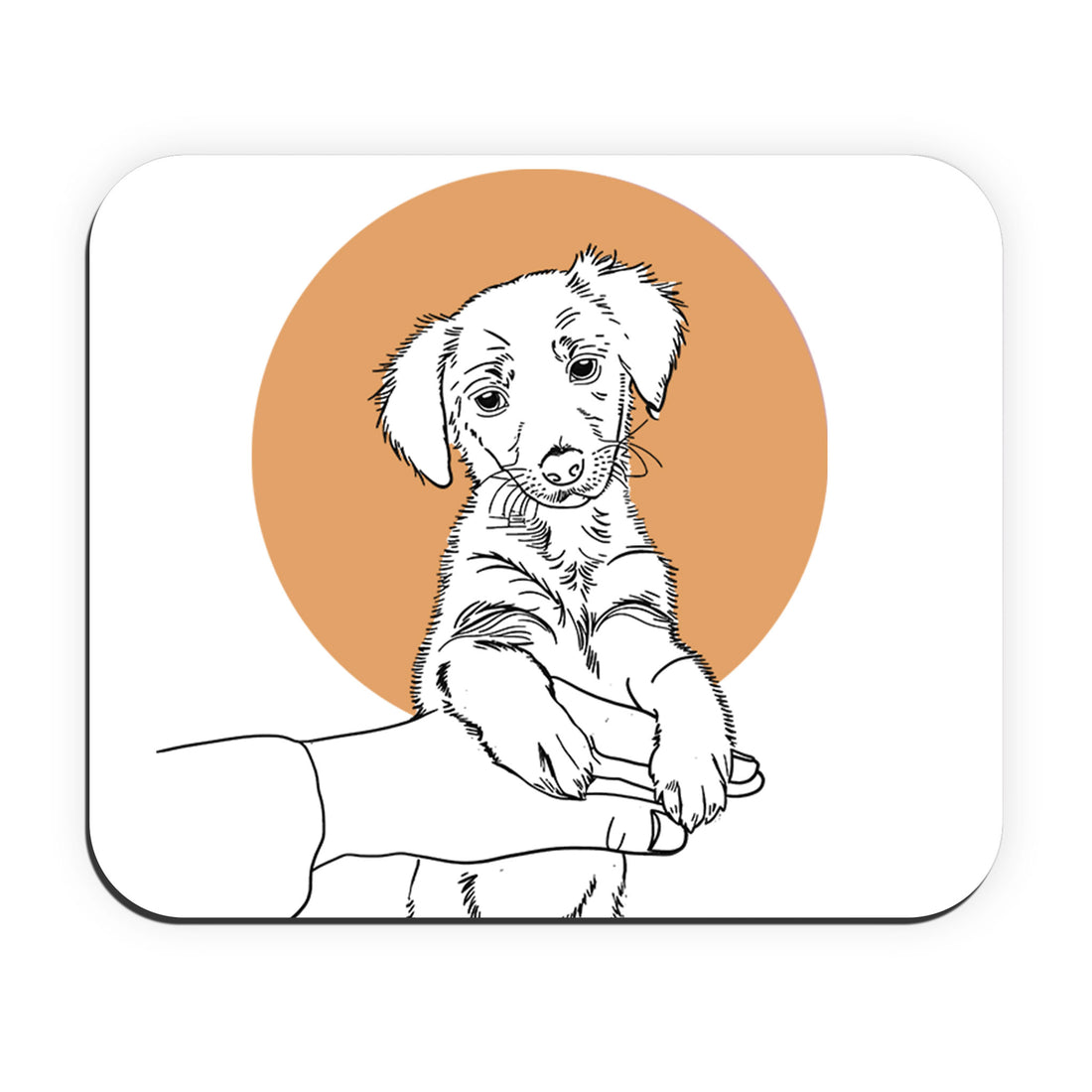 Custom Photo to Line Art Pet Portrait Rectangle Mouse Pad Hand-Drawn Style Desk Accessory for Pet Lovers