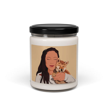 Customized Illustration from Photo Pet Portrait 9oz. Soy Candle Digital Art Style Pet Birthday or Memorial Gift