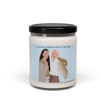 Custom Turn Photo into Art Best Friend Portrait 9oz. Scented Soy Candle Illustration Style Keepsake Friendship Gift