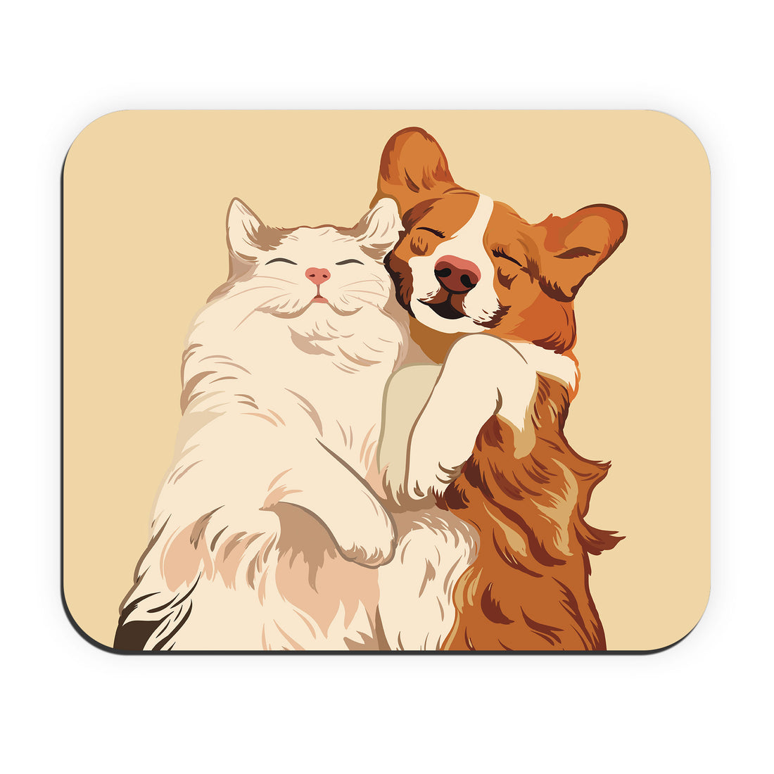 Customized Illustration from Photo Pet Artwork Rectangle Mouse Pad Digital Art Style Pet Birthday or Memorial Gift