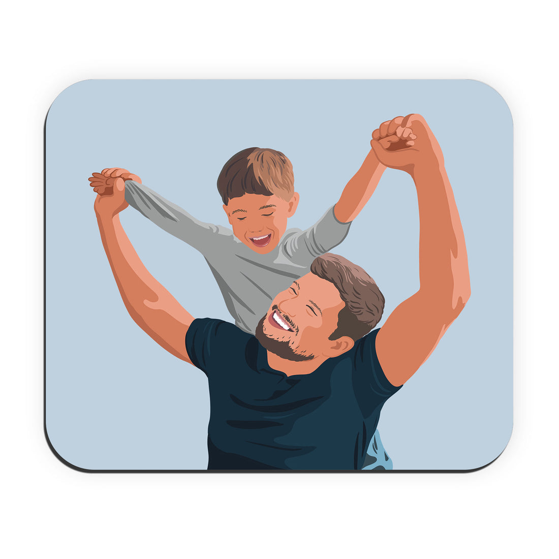 Personalized Turn Photo into Art Dad Portrait Rectangle Mouse Pad Illustration Style Father's Day Gift