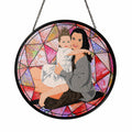 Custom Photo Portrait Illustration with Glass Suncatcher Window Hanging Decoration for Mother's Day Gift-BeUnikArt