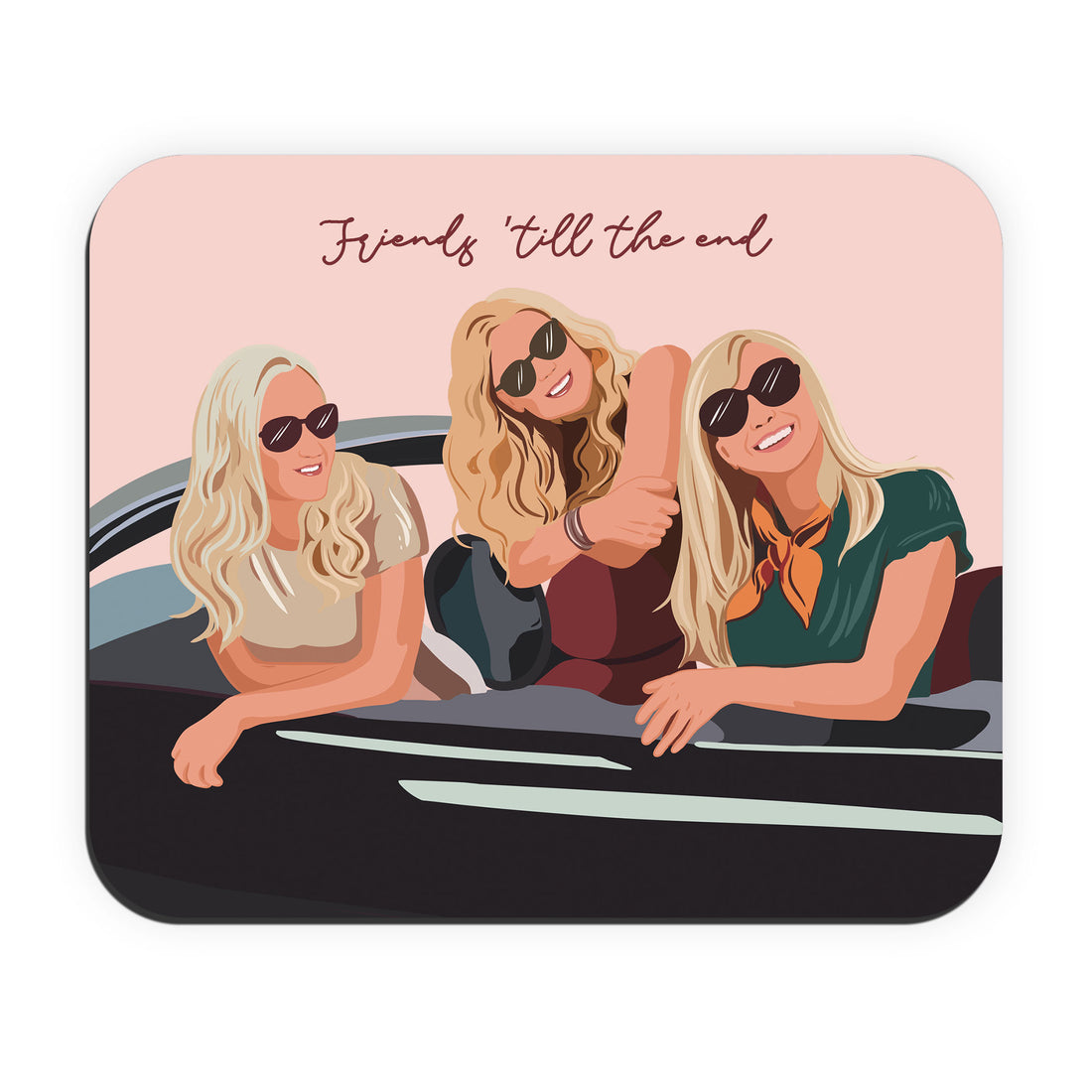 Custom Turn Photo into Art Best Friend Portrait Rectangle Mouse Pad Illustration Style Thoughtful Friendship Gift