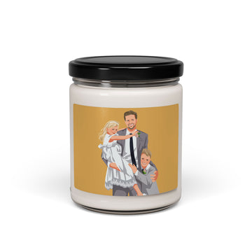 Customized Photo to Painting Family Portrait 9oz. Scented Soy Candle Digital Art Style Father's Day Gift