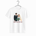 Personalized Wedding Illustration Art, Unique Gift for Newlyweds, Wedding Anniversary Unisex Crewneck T-shirt S-5XL