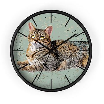 Custom Turn Photo into Art Dog or Cat Portrait Wall Clock Illustration Style Pet Lover Gift