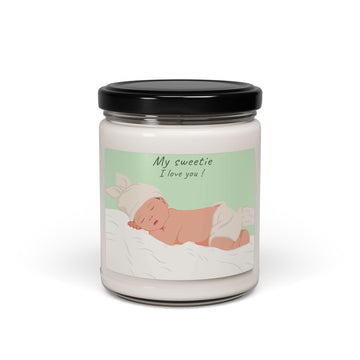 Custom Portrait from Photo Baby Picture 9oz. Scented Soy Candle Illustration Style Newborn Keepsake