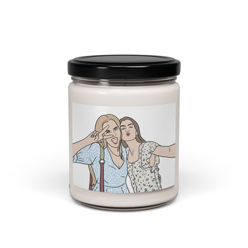 Personalized Portrait from Photo Friendship Picture 9oz. Scented Soy Candle Doodle Style Best Friends Birthday or Anniversary Gift