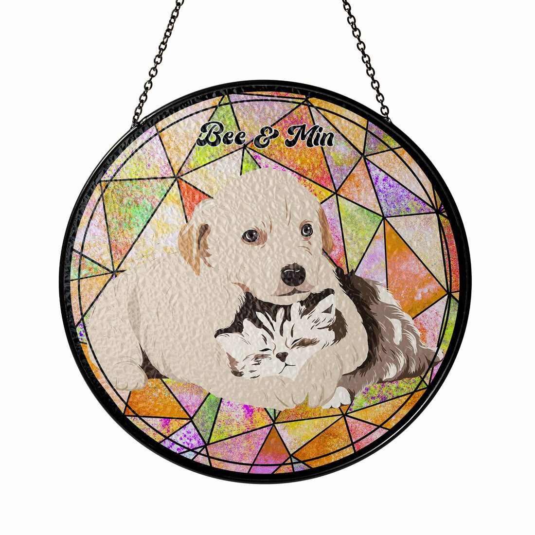 Custom Pet Portrait To Illustration Art, Turn Art Gift For Pet Lover, Custom Glass Suncatcher, Window Hanging Decoration-BeUnikArt