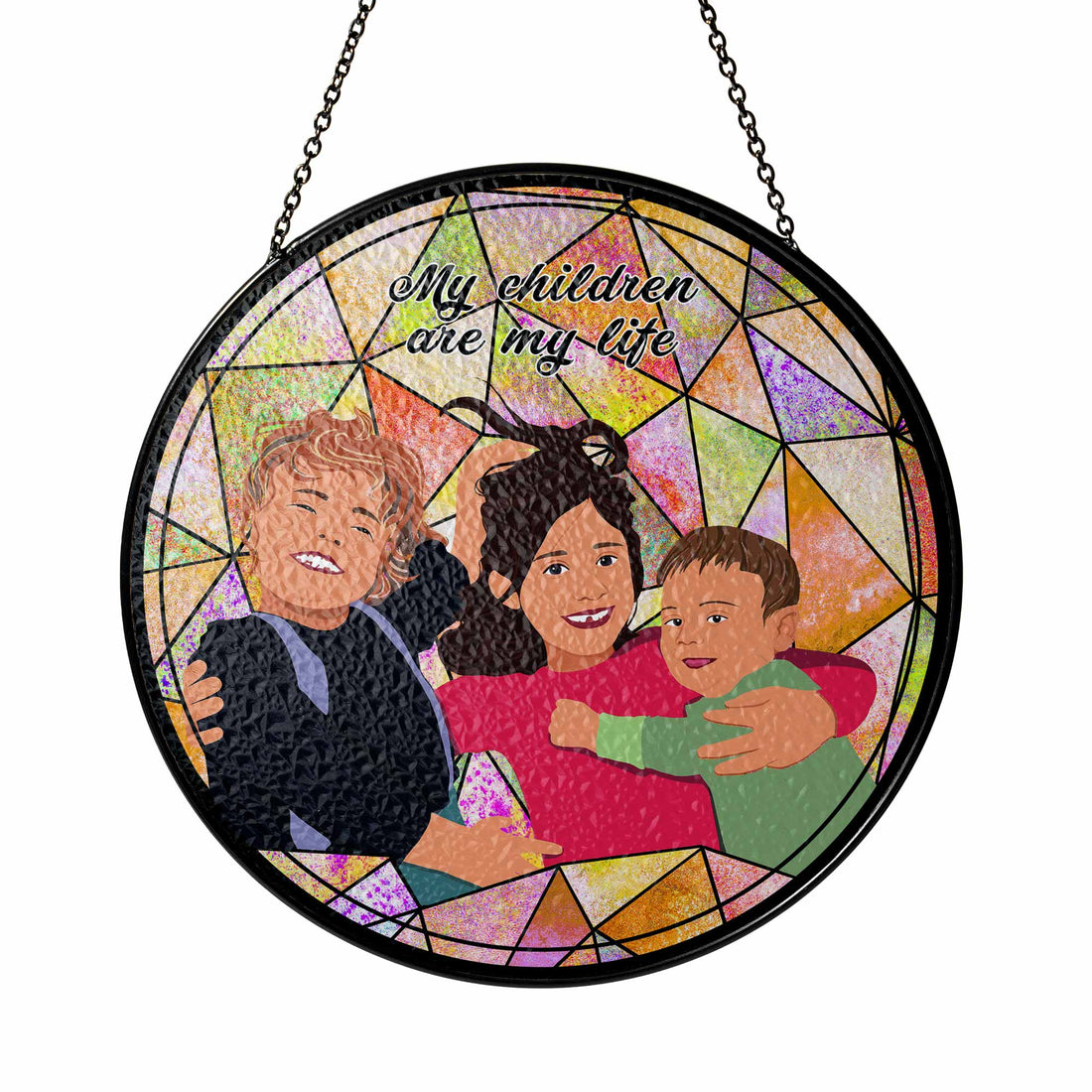Personalized Baby Photo To Illustration Turn Art, Custom Glass Suncatcher Gift, Newborn Keepsake, Window Hanging Decoration-BeUnikArt