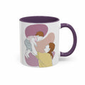 Customized Mom and Baby Photo Turn to Doodle Art Style, Family Gift Mug, Accent Coffee Mug (11, 15oz)-BeUnikArt