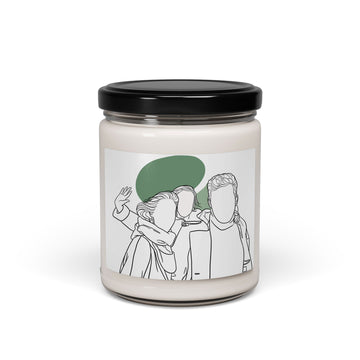 Custom Photo to Line Art Family Portrait 9oz. Scented Soy Candle Hand-Drawn Style Perfect Gift for Parents