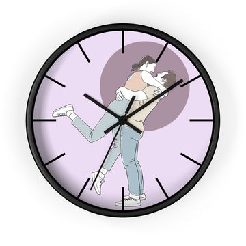 Personalized Photo to Doodle Family Portrait Wall Clock Minimalist Style Gift for Father, Mother's Day, or Anniversary