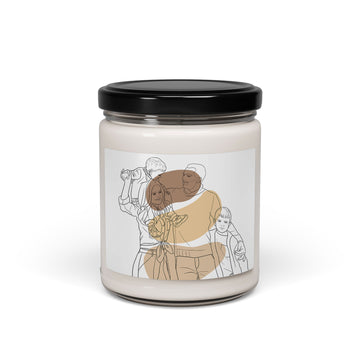 Custom Photo to Line Art Family Portrait 9oz. Scented Soy Candle Minimalist Style Gift for Father, Mother's Day
