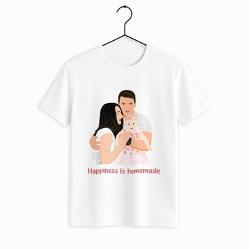 Personalized Family Portrait from Photo, Custom Illustrated Art, Unique Gift for Home, Anniversary Unisex Crewneck T-shirt S-5XL