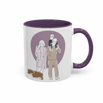 Personalized Turn Family Photo to Doodle Art Style, Perfect Gift for Father, Mother's Day, Accent Coffee Mug (11, 15oz)-BeUnikArt