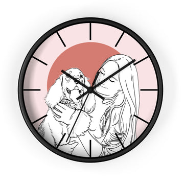 Custom Photo to Line Art Pet Portrait Wall Clock Minimalist Style Pet Lover Gift