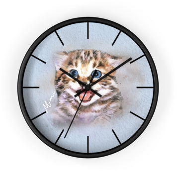 Custom Photo to Art Pet Portrait Wall Clock Watercolor Style Pet Lover Gift