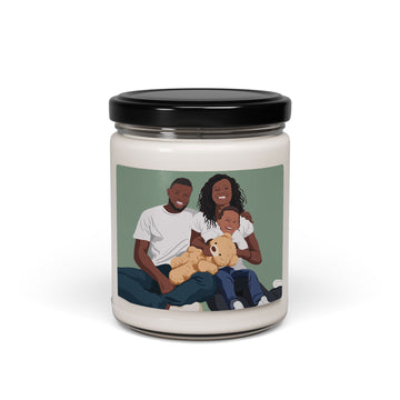 Personalized Illustration from Photo Family Portrait 9oz. Scented Soy Candle Digital Art Style Unique Gift for Home