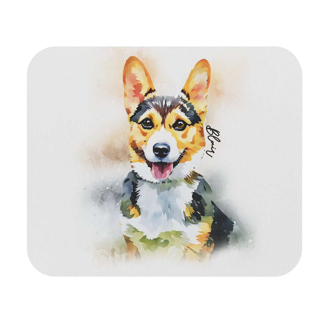 Custom Picture to Drawing Pet Portrait Rectangle Mouse Pad Watercolor Style Desk Accessory for Pet Lovers