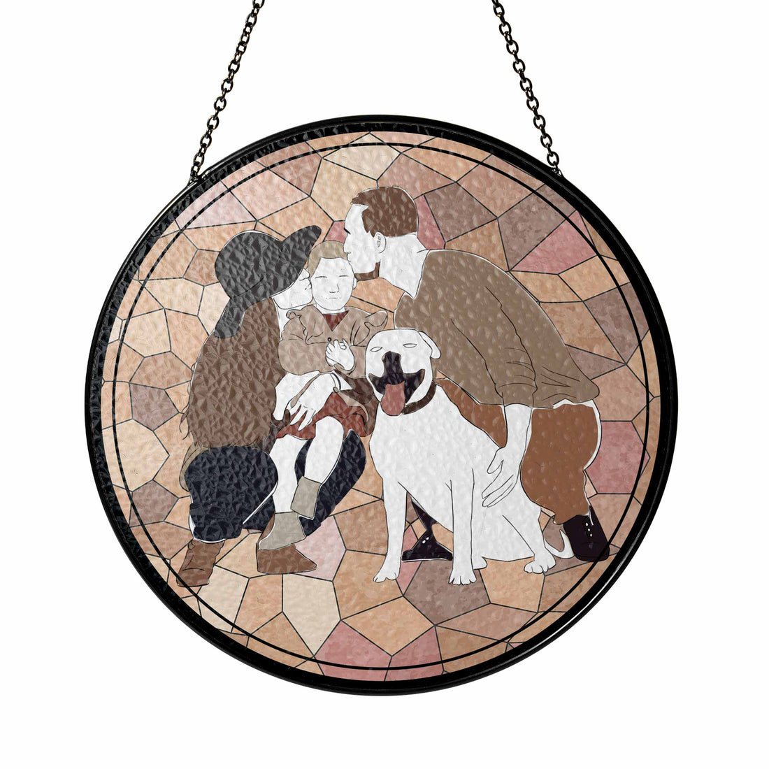 Custom Turn Art Doodle Family Portrait, Turn Art into Glass Suncatcher, Unique Gift for Family-BeUnikArt