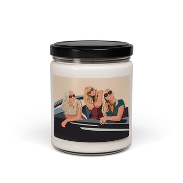 Custom Turn Photo into Art Best Friend Portrait 9oz. Scented Soy Candle Illustration Style Thoughtful Friendship Gift