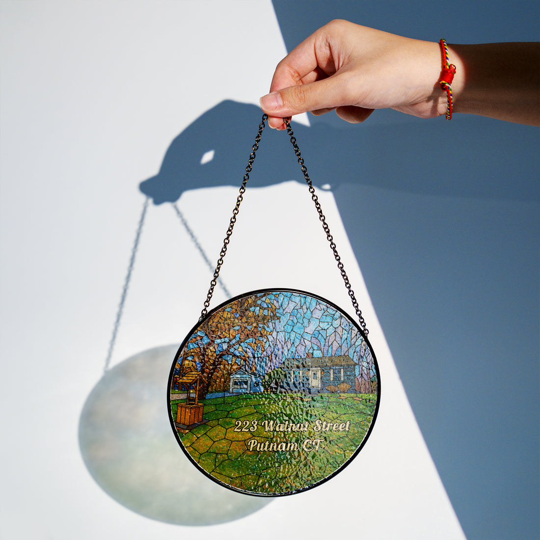 Customized Turn Photo into Art Landscape Glass Suncatcher Illustration Style Fun Loving Home Gift