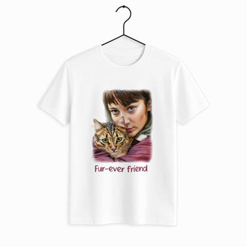 Celebrate Your Furry Friend, Turn Photo into Oil Painting Style, Unique Pet Lover Unisex Crewneck T-shirt S-5XL