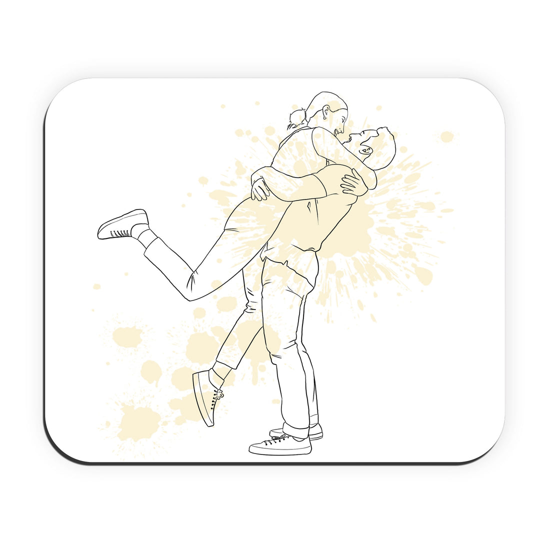 Personalized Photo to Line Art Family Picture Rectangle Mouse Pad Hand-Drawn Style Anniversary Gift for Parents