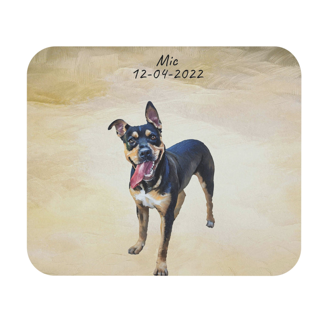 Personalized Photo to Illustration Pet Portrait Rectangle Mouse Pad Minimal Oil Painting Style Gift for Dog & Cat Owners