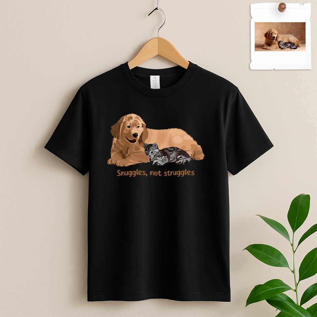 Personalized Cat Mom Turn Photo To Art Gift Idea, Keepsake For Pet Lover, Dog Memorial, Pet Loss Unisex Crewneck T-shirt S-5XL