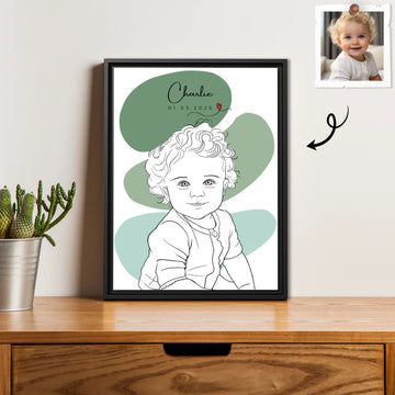 Customized Baby Portrait Newborn Keepsake Gift Digital File-BeUnikArt