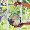Custom Photo Potrait To Illustration Art, Mother's Day Perfect Gift, Turn Art Photo With Glass Suncatcher, Window Hanging Decoration-BeUnikArt