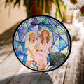 Customized Turn Art Friendship Photo, Custom Glass Suncatcher Gift, Unique BFF Keepsake, Hanging Window Decoration-BeUnikArt