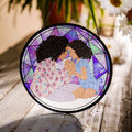 Custom Photo Portrait Illustration with Glass Suncatcher Window Hanging Decoration for Mother's Day Gift-BeUnikArt
