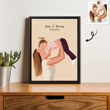 Custom Portrait from Photo, Personalized Illustration Painting Art, Memorial Mother's Day Gift Digital File-BeUnikArt
