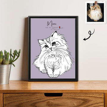Custom Turn Your Pet Photo into Line Art Personalized Pet Digital File-BeUnikArt