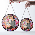 Custom Photo Portrait Illustration with Glass Suncatcher Window Hanging Decoration for Mother's Day Gift-BeUnikArt