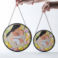 Custom Photo Potrait To Illustration Art, Mother's Day Perfect Gift, Turn Art Photo With Glass Suncatcher, Window Hanging Decoration-BeUnikArt