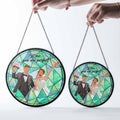 Custom Couple Portrait To Illustration Art, Anniversary Gift Idea, Turn Art Photo With Glass Suncatcher, Window Hanging Keepsake-BeUnikArt