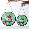 Customize Portrait Photo to Illustration Art, Family Mom Dad Son Daughter Stain Glass Suncatcher, Father's Day Mother's Day Gift-BeUnikArt