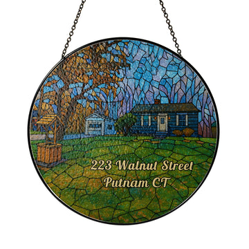 Customized Turn Photo into Art Landscape Glass Suncatcher Illustration Style Fun Loving Home Gift