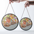Personalized Baby Photo To Illustration Turn Art, Custom Glass Suncatcher Gift, Newborn Keepsake, Window Hanging Decoration-BeUnikArt