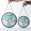 Personalized Family Photo Potrait, Turn Photo to Doodle Style Art, Glass Suncatcher Gift for Mom or Dad, Family Gift-BeUnikArt