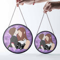 Customized Turn Art Mom and Child Portrait, Custom Glass Suncatcher Gift, Mother's Day Window Hanging-BeUnikArt