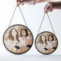 Custom Doodle Art for Friends From Photo, Turn Art Glass Suncatcher, Fun And Playful Gift for Besties-BeUnikArt