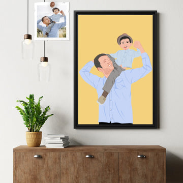 Customized Portrait to Art, Custom Gift Turn Art Picture For Dad, Memorial Fathers Day Digital File-BeUnikArt