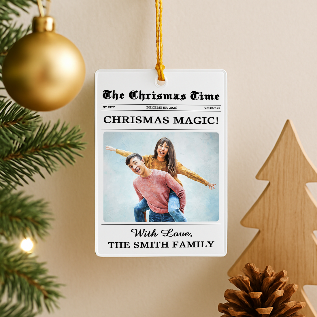 Christmas Magic Times - Family of the Season - Custom Acrylic Photo Ornament