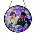 Custom Couple Portrait To Illustration Art, Anniversary Gift Idea, Turn Art Photo With Glass Suncatcher, Window Hanging Keepsake-BeUnikArt